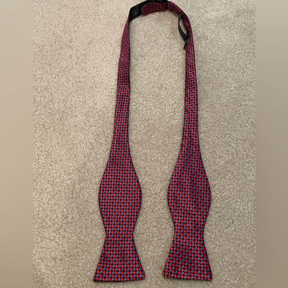 Piattelli Red, Blue, Black and White Patterned Bow Tie